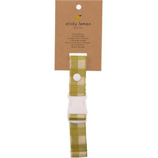 sticky lemon borstriem voor rugzak - colourblocking - gingham - pear green