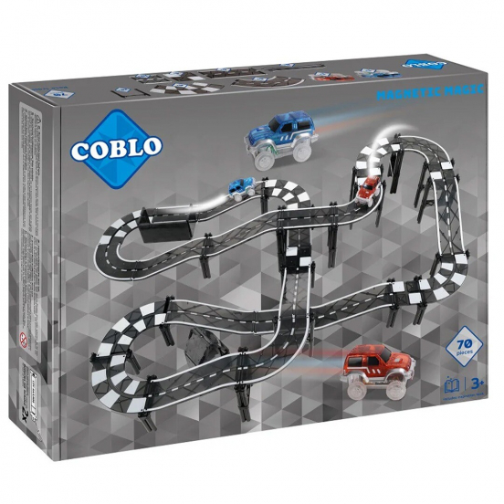 coblo magnetische autobaan zwart - 70st