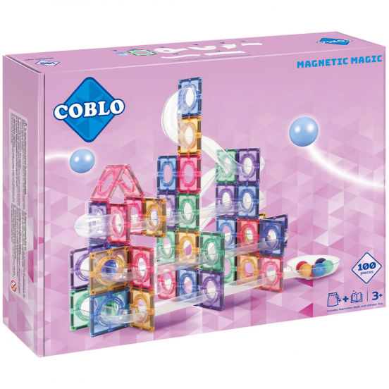 coblo magnetische tegels knikkerbaan pastel - 100st