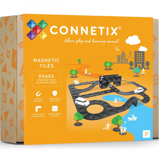 connetix magnetische tegels - creative roads - 48st