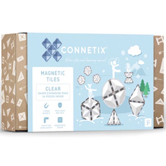 connetix magnetische tegels clear - shape expansion pack - 24st  