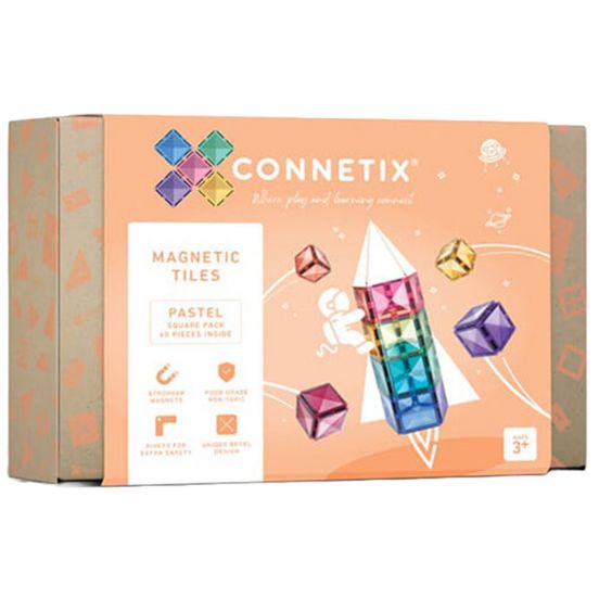 connetix magnetische tegels pastel - square pack - 40st 
