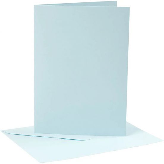 creativ company kaarten met envelop lichtblauw - 13x18 cm - 4st
