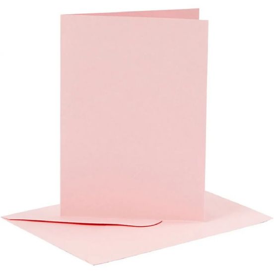 creativ company kaarten met envelop roze - 10,5x15 cm - 6st 