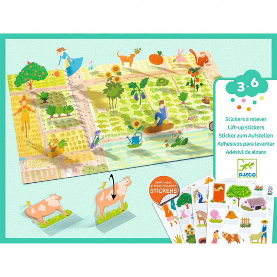 djeco knutselset herbruikbare 3D stickers - farm
