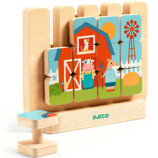 djeco houten puzzel casamix - 2x12st