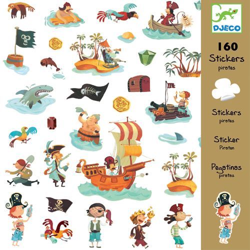 djeco stickers piraten - 160st