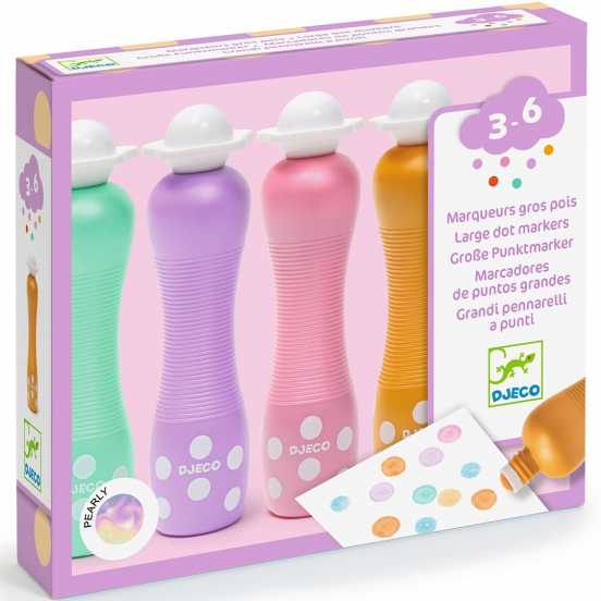djeco schuimmarkers pearly - 4st