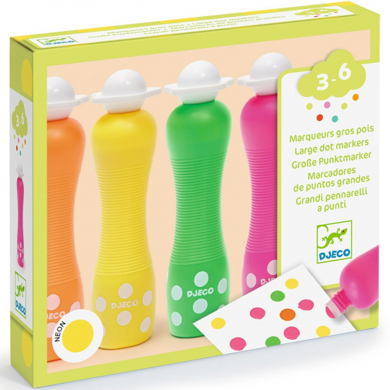 djeco schuimmarkers neon - 4st