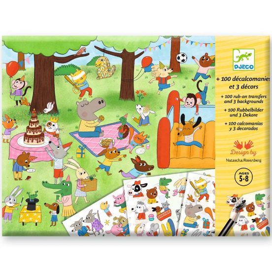 djeco knutselset transferstickers party time