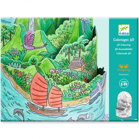 djeco 3D kleurplaat - on top of my island
