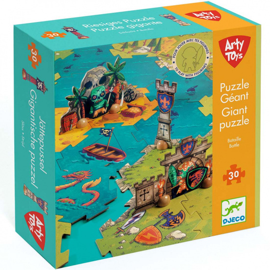 djeco arty toys - reuze puzzel - battle - 30st