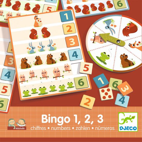 djeco verzamel- en cijferspel eduludo - bingo 1, 2, 3