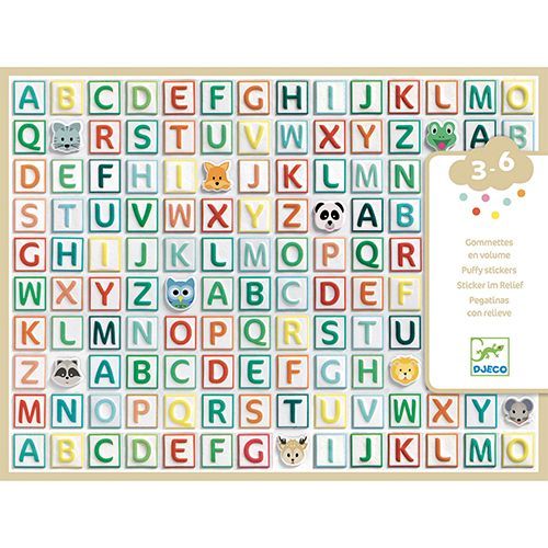 djeco dikke stickers alfabet - 300st