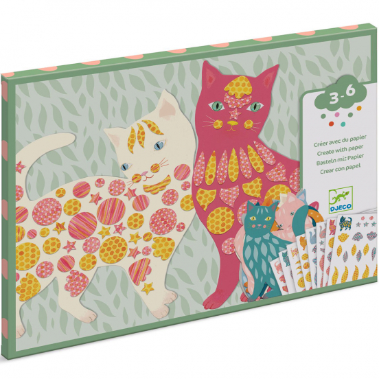 djeco set créatif papier - cute cats