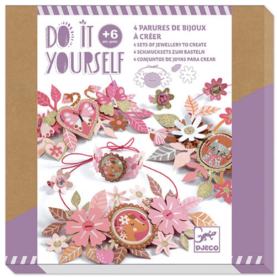 djeco knutselset diy - bloemen sieraden - delicate medallions