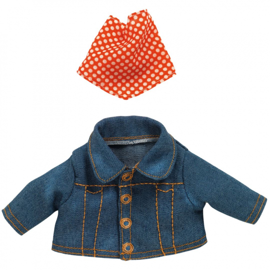 djeco poppenkledingset pomea lovely - blue jacket - 32 cm