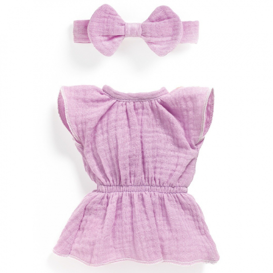 djeco poppenkledingset pomea lovely - violet - 32 cm