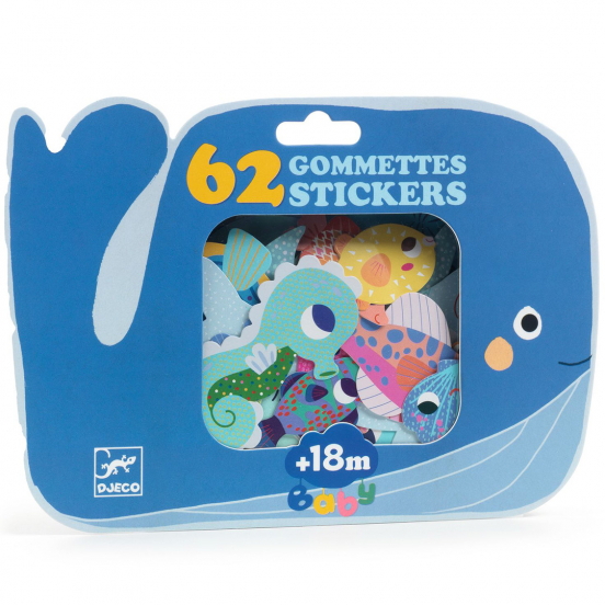 djeco stickers zeedieren - 62st