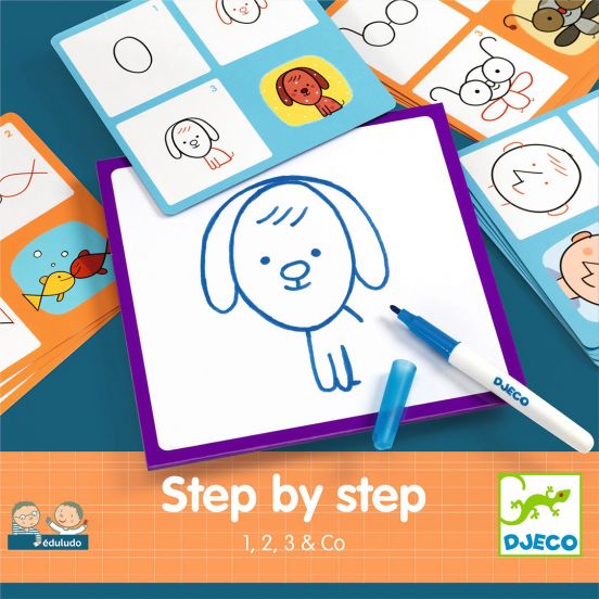 djeco tekenkaarten eduludo step by step - 1, 2, 3 & co