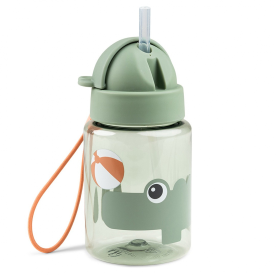 done by deer drinkfles met rietje - playground - green - 280 ml