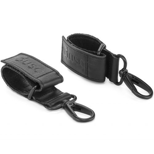 dusq bevestigingsriemen voor kinderwagen - leather black