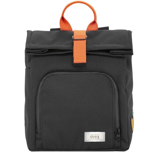 dusq mini bag canvas - night black - fresh orange - 30 cm 