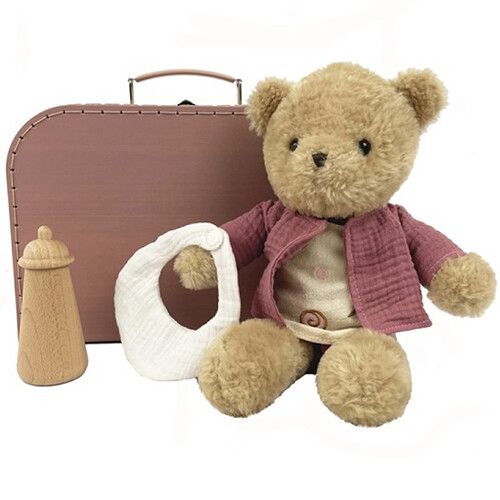 egmont toys knuffelbeer met koffertje en accessoires - 28 cm
