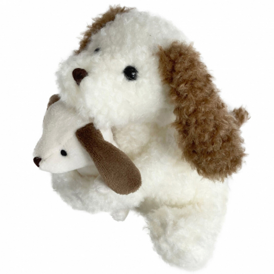 egmont toys knuffelhond nafi met baby - 12 cm