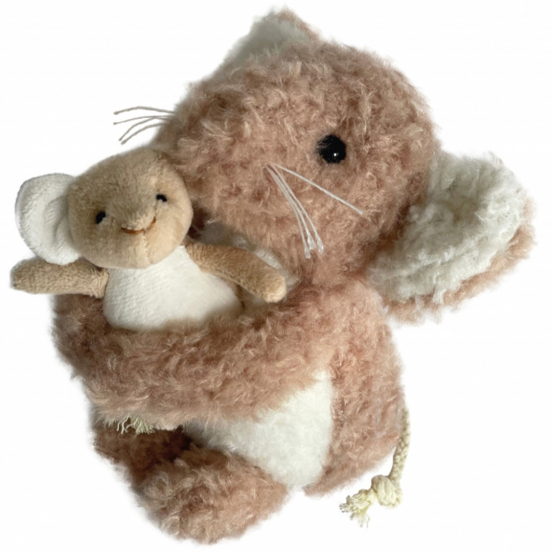 egmont toys knuffelmuis camelia met baby - 12 cm