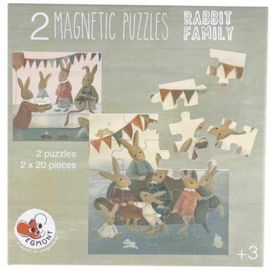 egmont toys magneetpuzzel konijnen -2x20st