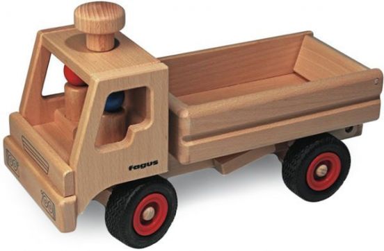 fagus houten kiepwagen bestuurbaar en kiepbaar 