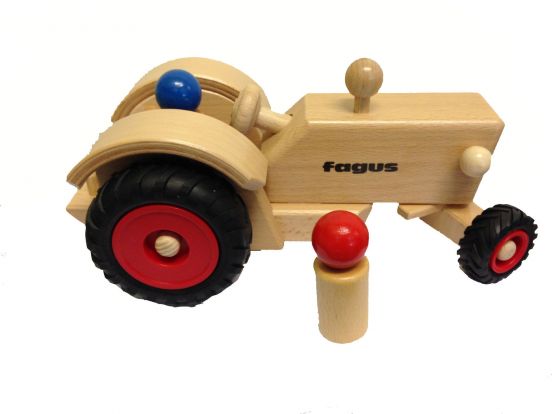 fagus houten bestuurbare tractor met 2 poppetjes