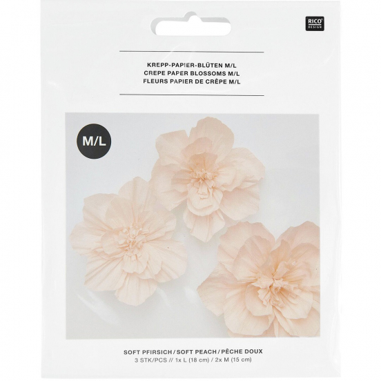 feestversiering crêpepapier bloemen - 3st