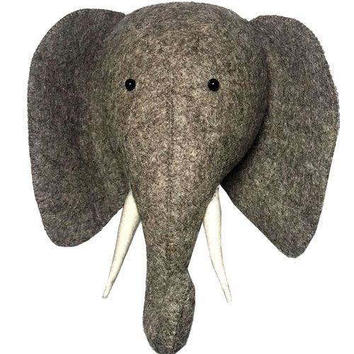 fiona walker dierenkop olifant met slagtanden - 30 cm