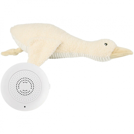 flow amsterdam knuffeleend met hartslag oplaadbaar - beige  