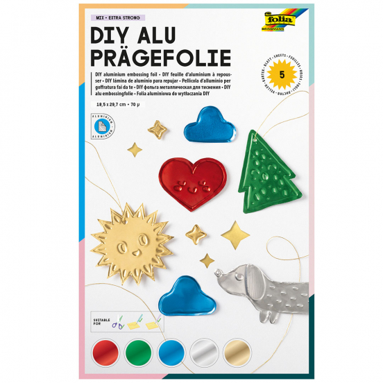 folia embossingfolie - gekleurd - 5st