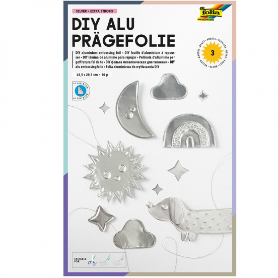 folia embossingfolie - zilver - 3st