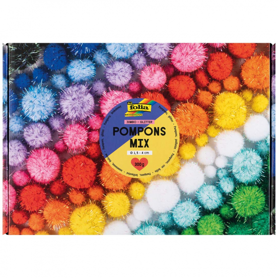 folia pompoms - glitter - 300 gram