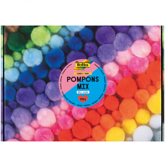 folia pompoms - kleurrijk - 200 gram
