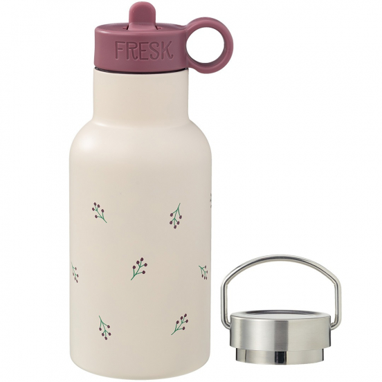 fresk rvs thermosfles met extra dop - besjes - 350 ml