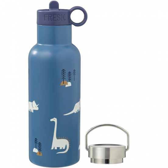 fresk rvs thermosfles met extra dop - dino - 500 ml