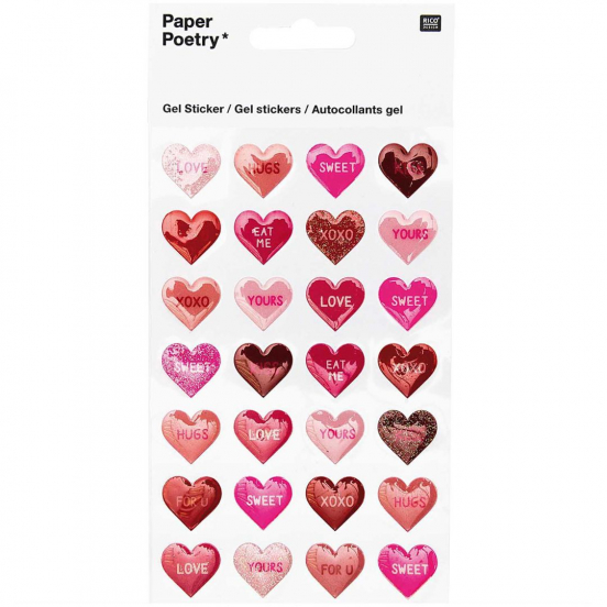 gelstickers hartjes love & kiss - 28st
