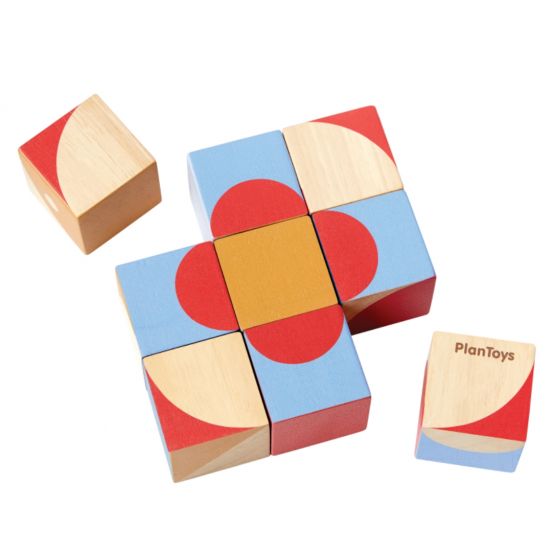 plan toys puzzelblokken geometrisch