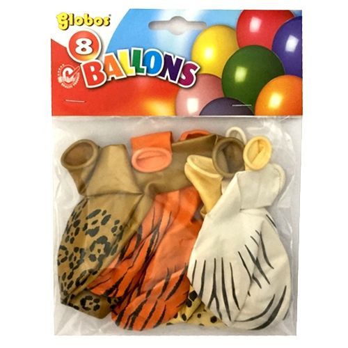 globos ballonnen dierenprint - 8st