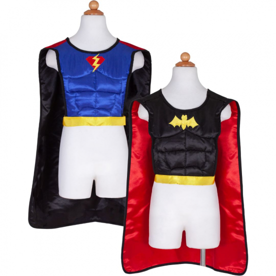 great pretenders omkeerbare verkleedcape & masker superheld - 4-7 jaar