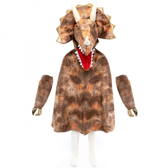 great pretenders verkleedcape met klauwen dino - triceratops  - 4-6 jaar