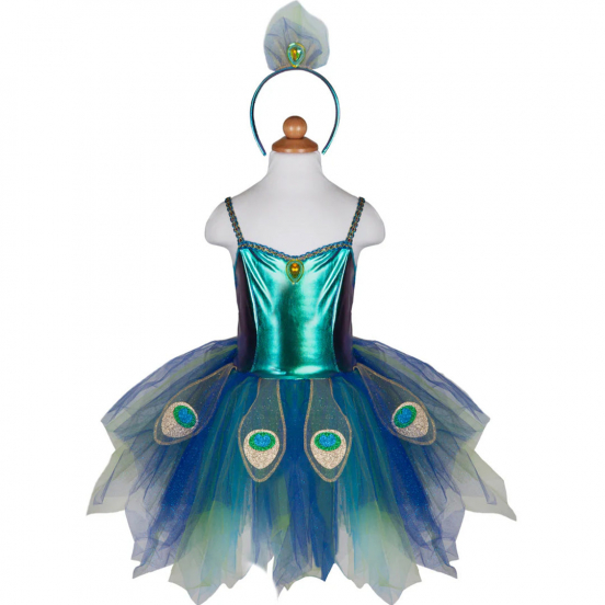 great pretenders verkleedjurk pauw met diadeem - 4-6 jaar
