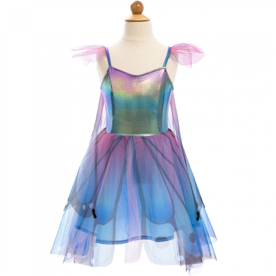 great pretenders verkleedjurk vlinder met vleugels blauw - 4-6 jaar