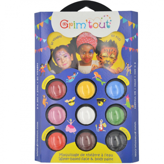 grim'tout schminkset 9 kleuren - carnaval